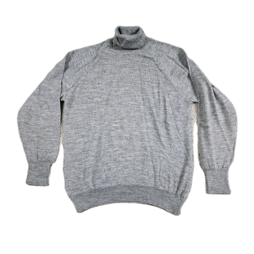 Oleg Cassini Burma Gray Turtleneck Sweater Womens L Minimalist Casual Academia